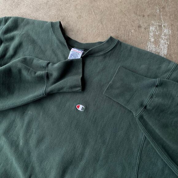 VINTAGE 80S CHAMPION REVERSE WEAVE GREEN CREWNECK SWEATSHIRT XXL - Picture 1 of 4
